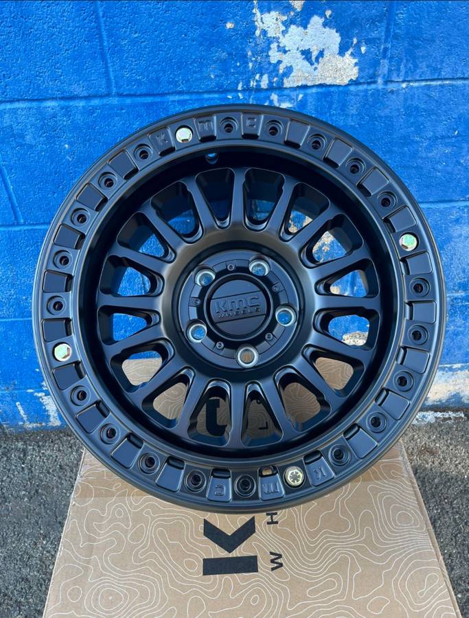 KMC KM239 Impact True Bead Lock Wheels (5 New) 17x9, 5x5, -12 Black or Machined