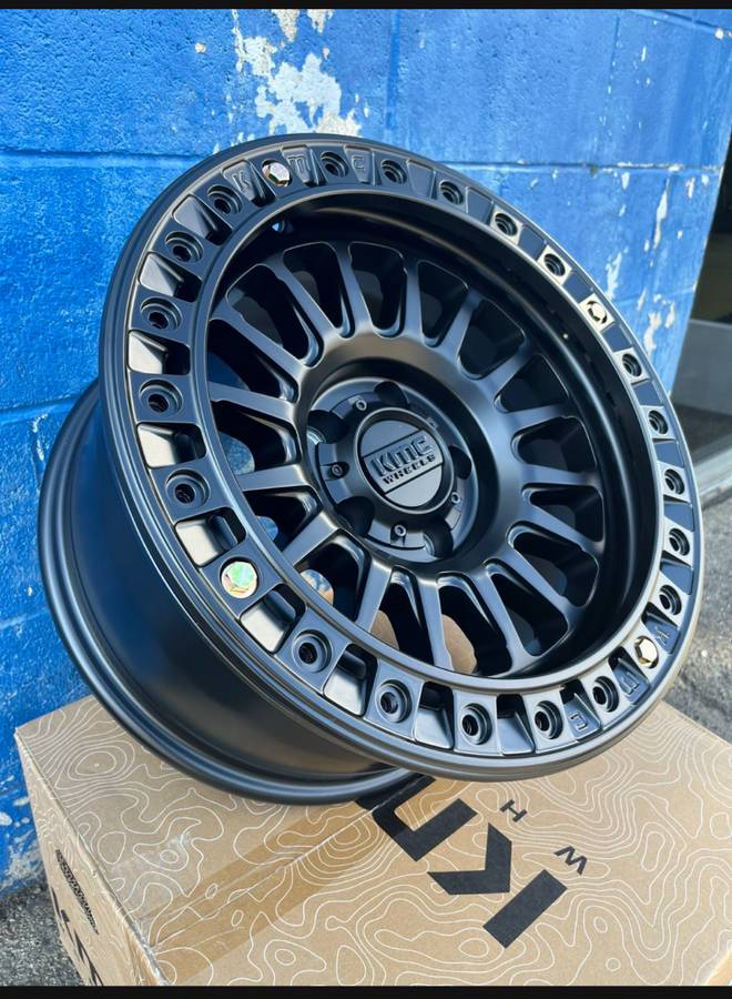 KMC KM239 Impact True Bead Lock Wheels (5 New) 17x9, 5x5, -12 Black or Machined