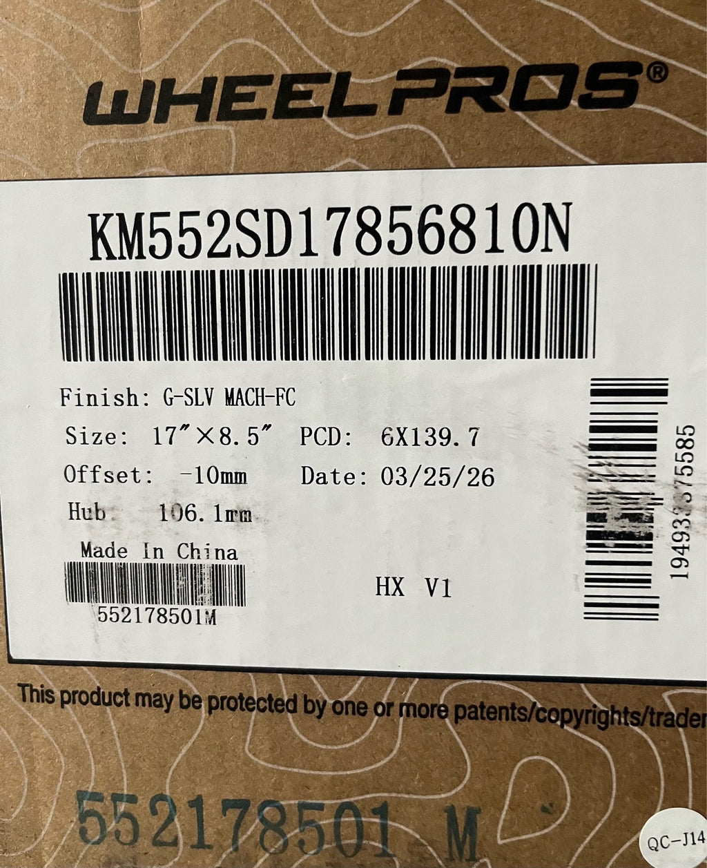 KMC KM552 IMS WHEELS 17x8.5, 6x139.7 Machined Set of 4