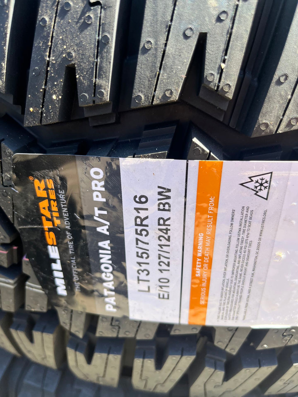 Milestar Patagonia A/T Pro 315-75-16 NEW Set of 4