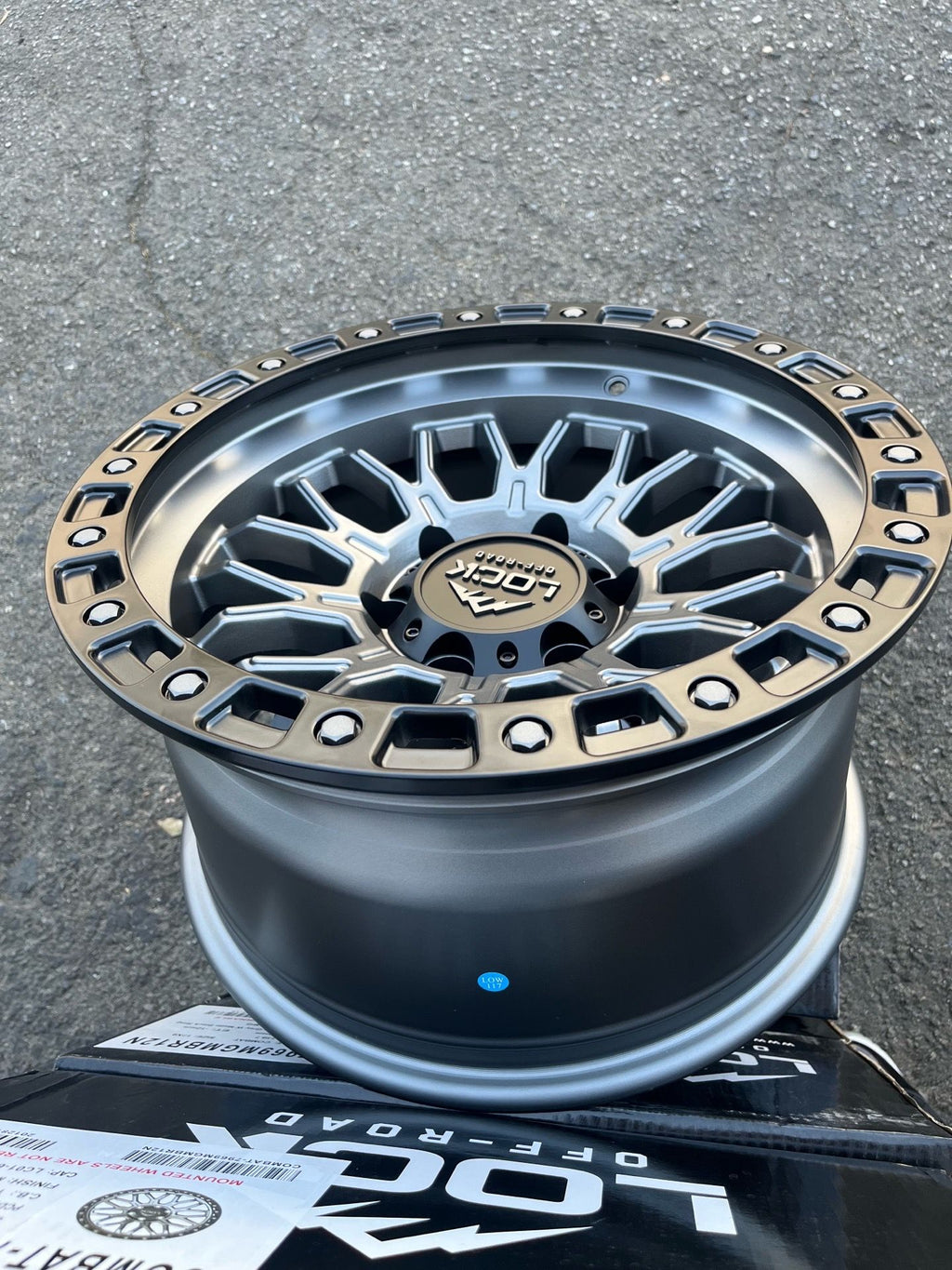 Lock Off-Road Combat Wheel 17x9 6x139.7 -12mm M. Grey w/ M. Black Ring