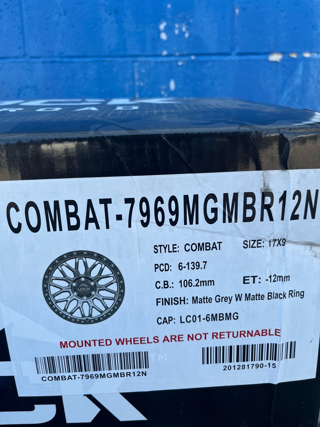 Lock Off-Road Combat Wheel 17x9 6x139.7 -12mm M. Grey w/ M. Black Ring