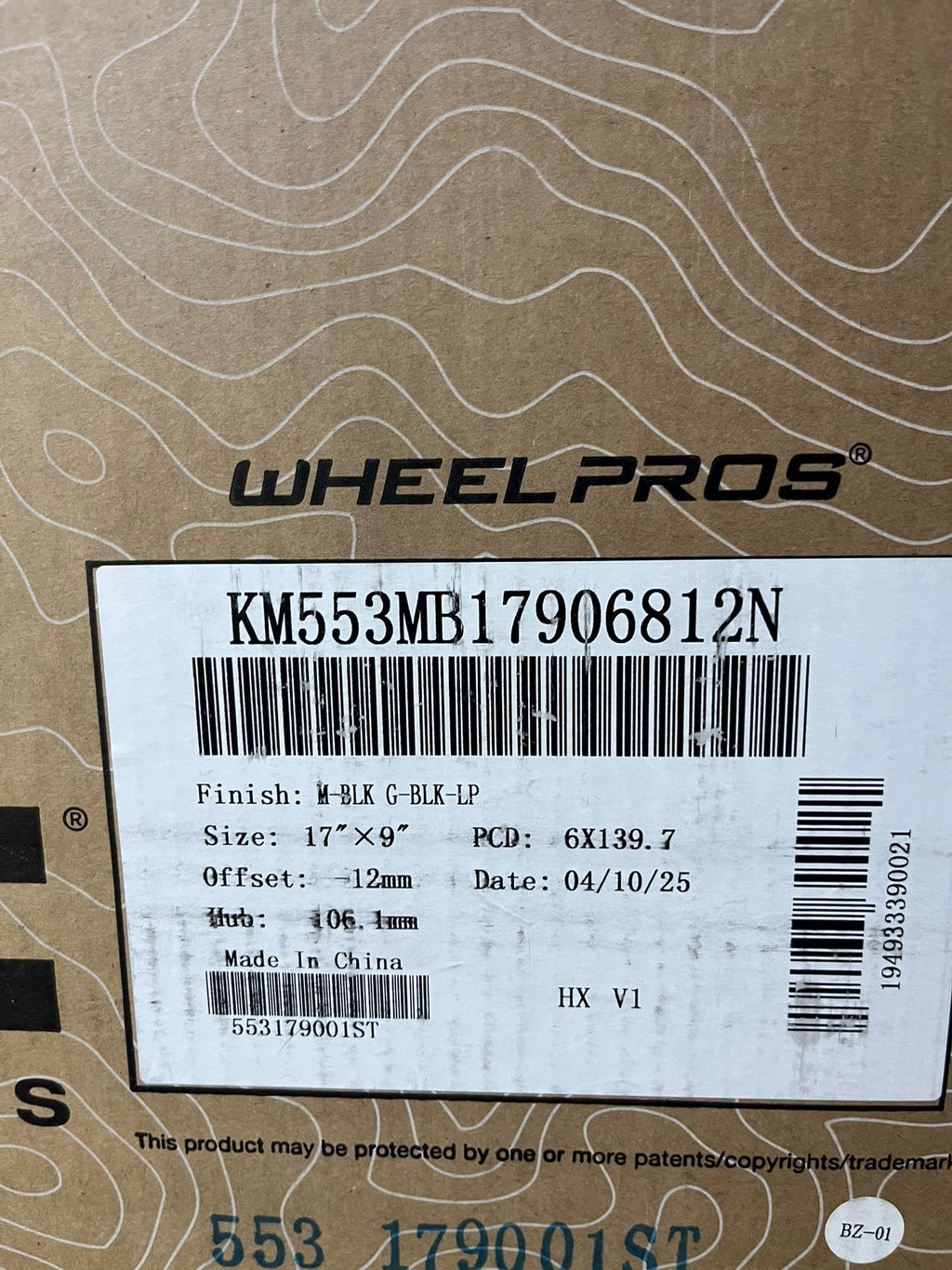 KMC KM553 TORX WHEELS 17x9, 6x139.7 Matte Black