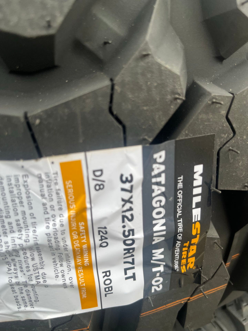 Milestar Patagonia MT02 37-12.50-17 Set of 5 NEW