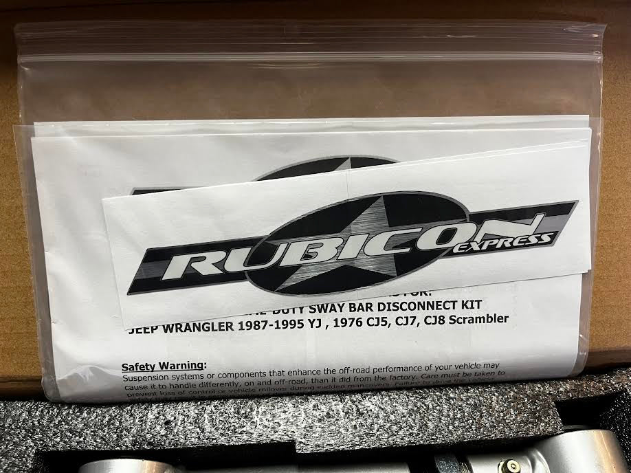 Rubicon Express Sway Bar Disconnects 0-6" Lift - 1976-1995 Jeep CJ5/CJ7/Wrangler YJ